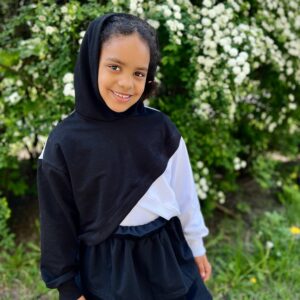 Bluza oversize biało czarna